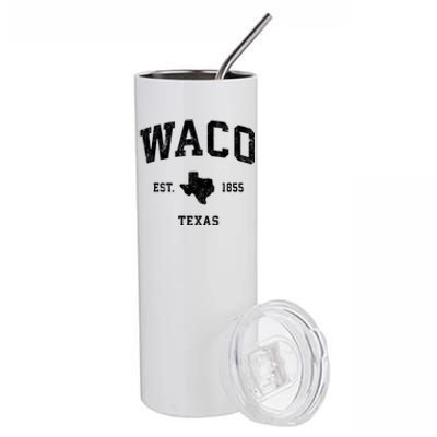 Waco Texas Tx Vintage Established State Flag Sports Design Stainless Steel Tumbler