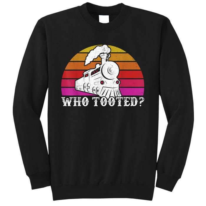 Who Tooted Train Themed Train Collectors Tall Sweatshirt