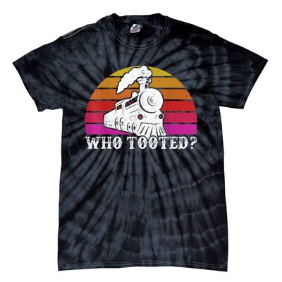 Who Tooted Train Themed Train Collectors Tie-Dye T-Shirt