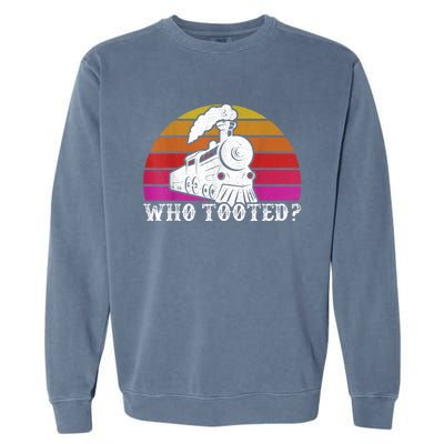 Who Tooted Train Themed Train Collectors Garment-Dyed Sweatshirt