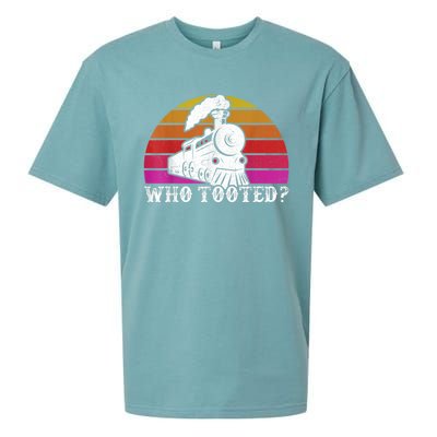 Who Tooted Train Themed Train Collectors Sueded Cloud Jersey T-Shirt