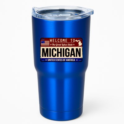 Welcome To The Great Lakes State USA License Plate Michigan Tumbler