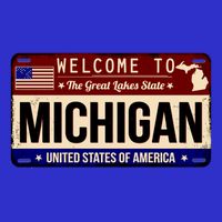 Welcome To The Great Lakes State USA License Plate Michigan Baby Bodysuit