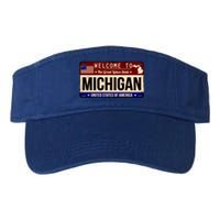 Welcome To The Great Lakes State USA License Plate Michigan Valucap Bio-Washed Visor