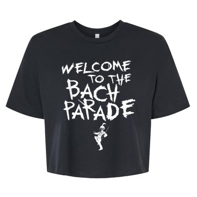 Welcome To The Bach Parade Bride Squad Gothic Bachelorette Bella+Canvas Jersey Crop Tee