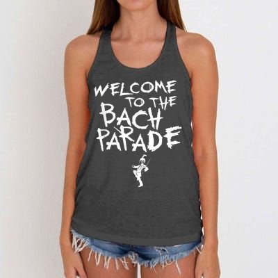 Welcome To The Bach Parade Bride Squad Gothic Bachelorette Women's Knotted Racerback Tank