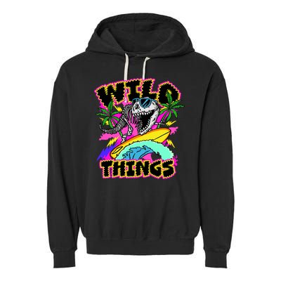 Wild Things T Rex Surfing Garment-Dyed Fleece Hoodie