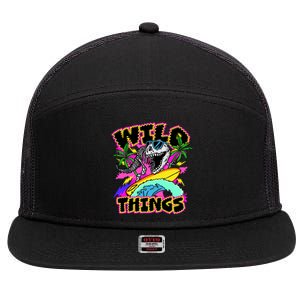 Wild Things T Rex Surfing 7 Panel Mesh Trucker Snapback Hat