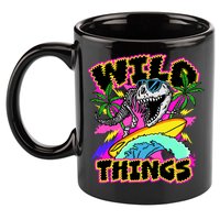 Wild Things T Rex Surfing 11oz C Handle Ceramic Mug