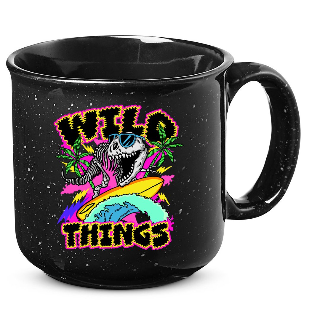 Wild Things T Rex Surfing 15oz Campfire Ceramic Mug