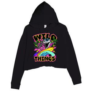 Wild Things T Rex Surfing Crop Fleece Hoodie