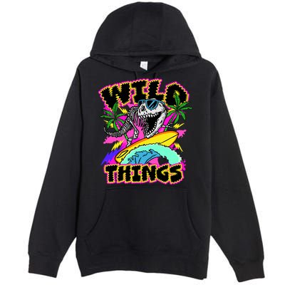 Wild Things T Rex Surfing Premium Pullover Hoodie