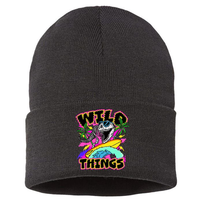 Wild Things T Rex Surfing Sustainable Knit Beanie