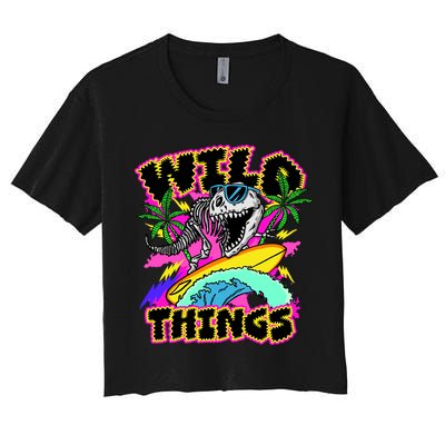 Wild Things T Rex Surfing Crop Top