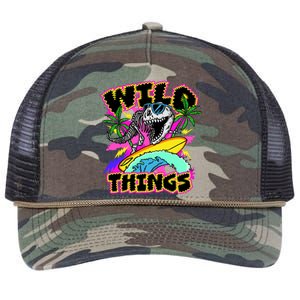 Wild Things T Rex Surfing Retro Rope Trucker Hat Cap