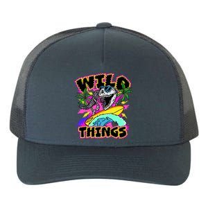 Wild Things T Rex Surfing Yupoong Adult 5-Panel Trucker Hat