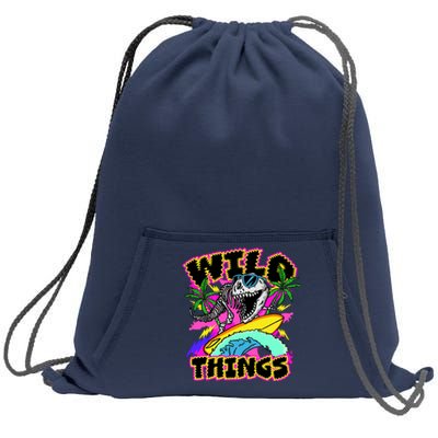 Wild Things T Rex Surfing Sweatshirt Cinch Pack Bag