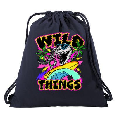 Wild Things T Rex Surfing Drawstring Bag