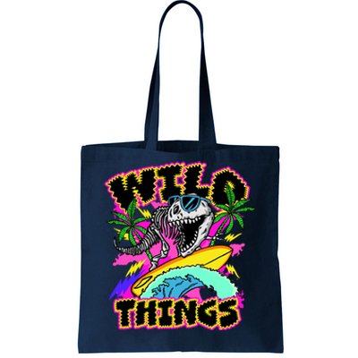 Wild Things T Rex Surfing Tote Bag