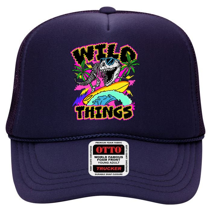 Wild Things T Rex Surfing High Crown Mesh Back Trucker Hat