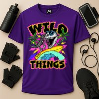 Wild Things T Rex Surfing Cooling Performance Crew T-Shirt