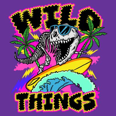 Wild Things T Rex Surfing T-Shirt