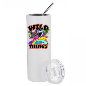 Wild Things T Rex Surfing Stainless Steel Tumbler