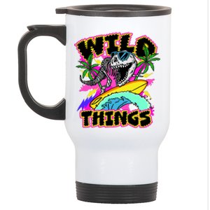 Wild Things T Rex Surfing Stainless Steel Travel Mug