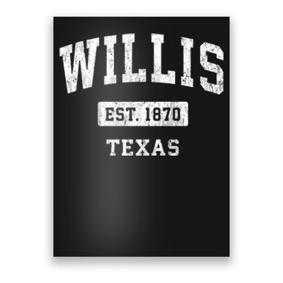 Willis Texas Tx Vintage Sports Poster