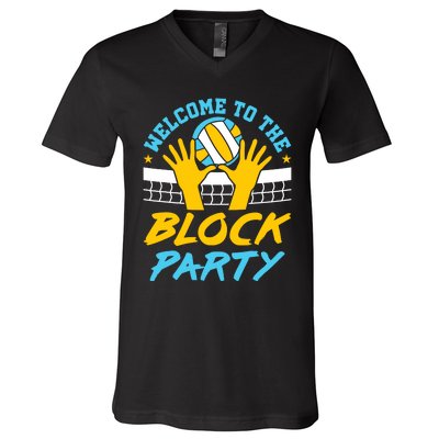 Welcome To The Block Party Volleyball V-Neck T-Shirt