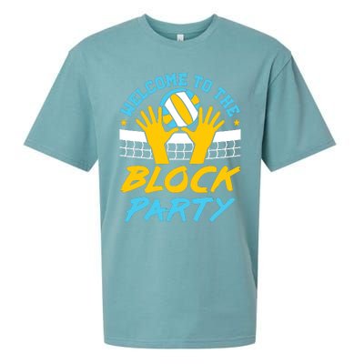 Welcome To The Block Party Volleyball Sueded Cloud Jersey T-Shirt