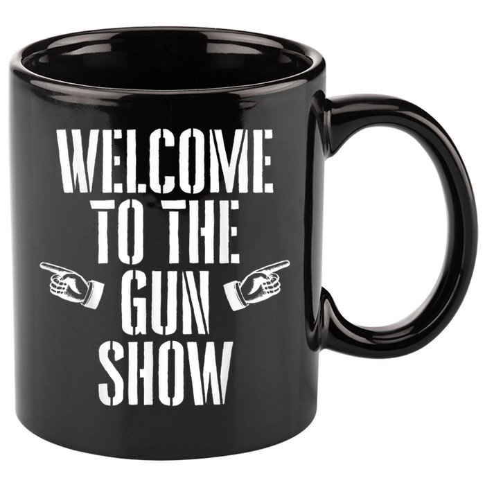 Welcome To The Gun Show Funny Bodybuilder Weightlifting 11oz C Handle Ceramic Mug