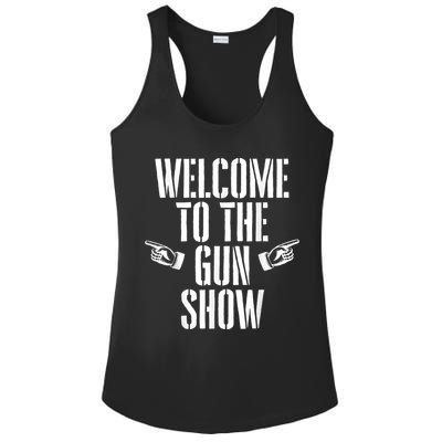 Welcome To The Gun Show Funny Bodybuilder Weightlifting Ladies PosiCharge Competitor Racerback Tank