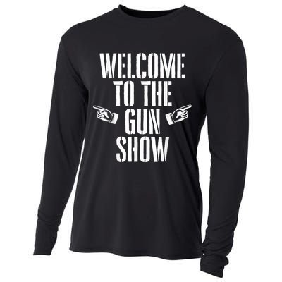 Welcome To The Gun Show Funny Bodybuilder Weightlifting Cooling Performance Long Sleeve Crew