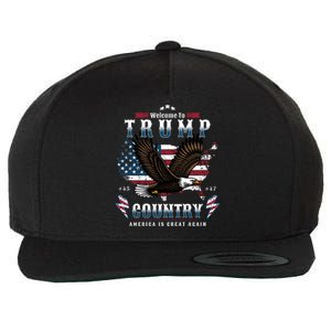 Welcome To Trump Country Usa Bald Eagle Wool Snapback Cap