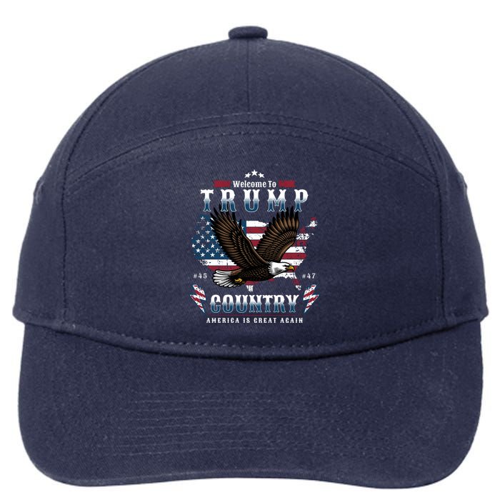 Welcome To Trump Country Usa Bald Eagle 7-Panel Snapback Hat