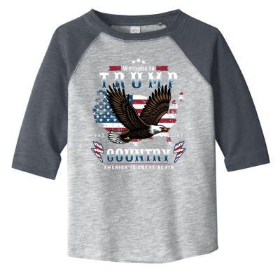 Welcome To Trump Country Usa Bald Eagle Toddler Fine Jersey T-Shirt