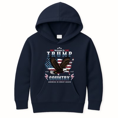 Welcome To Trump Country Usa Bald Eagle Kids Hoodie