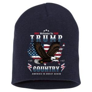 Welcome To Trump Country Usa Bald Eagle Short Acrylic Beanie