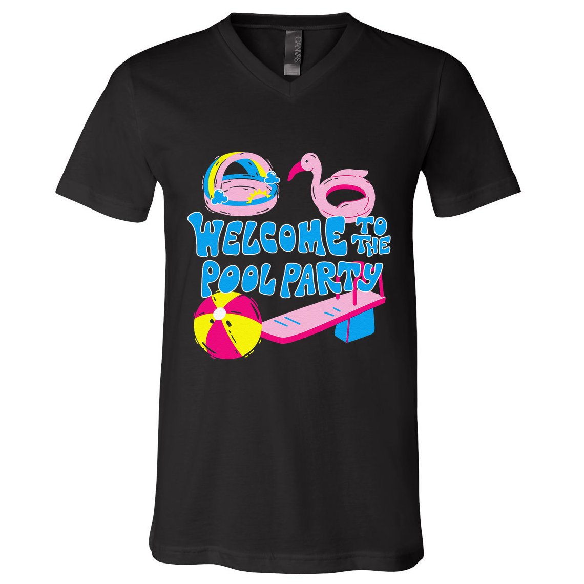 Welcome To The Pool Party Birthday Summer Family Swimming V-Neck T-Shirt