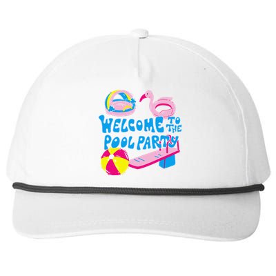 Welcome To The Pool Party Birthday Summer Family Swimming Snapback Five-Panel Rope Hat