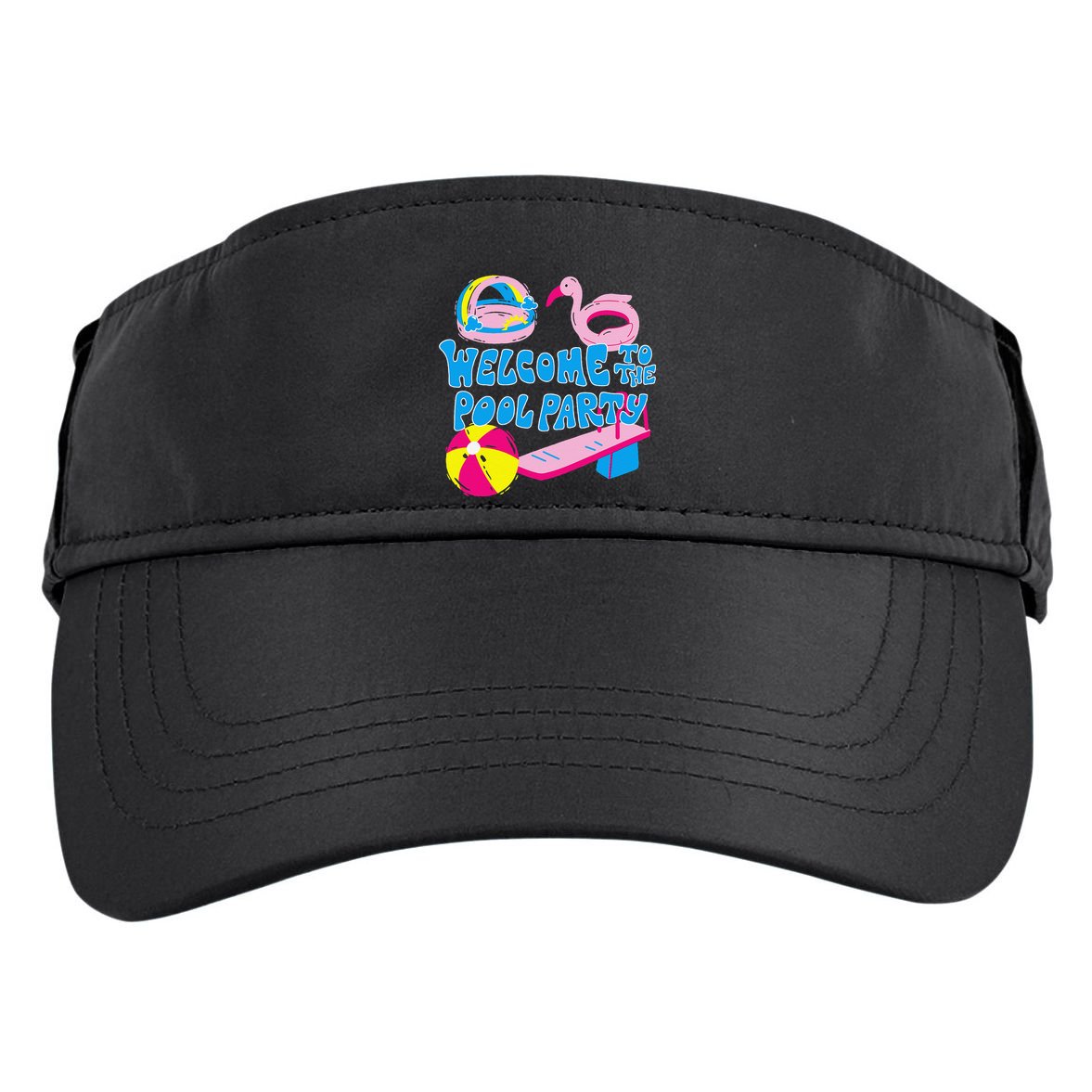 Welcome To The Pool Party Birthday Summer Family Swimming Adult Drive Performance Visor