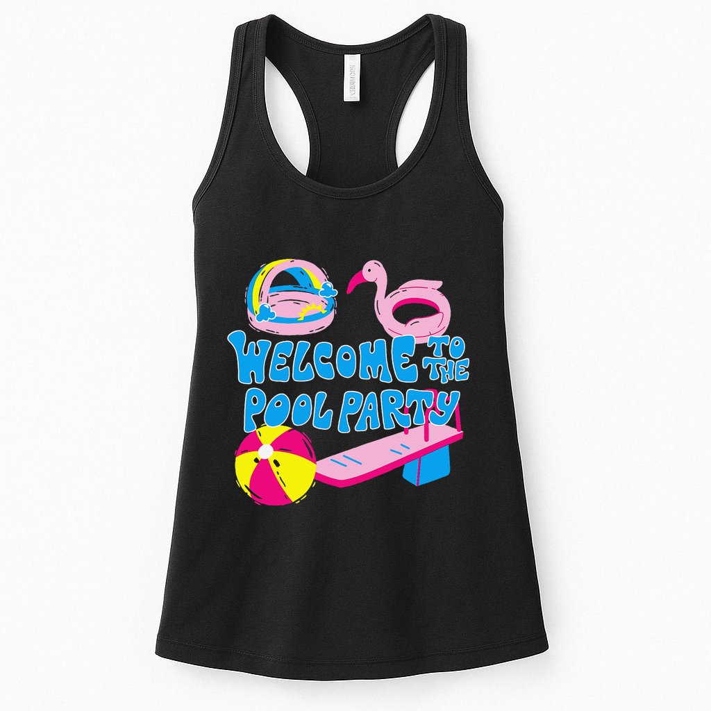 Welcome To The Pool Party Birthday Summer Family Swimming Womens Tank Top