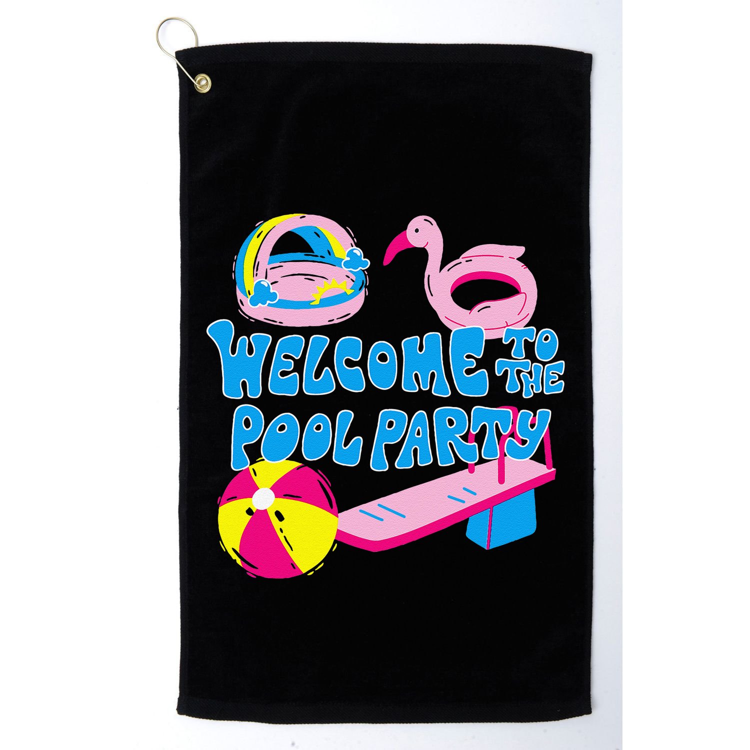 Welcome To The Pool Party Birthday Summer Family Swimming Golf Towel