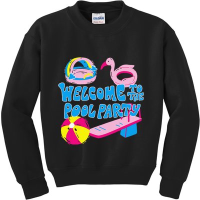 Welcome To The Pool Party Birthday Summer Family Swimming Kids Sweatshirt