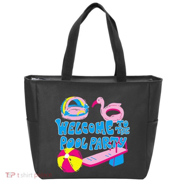 Welcome To The Pool Party Birthday Summer Family Swimming Zip Tote Bag