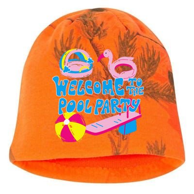 Welcome To The Pool Party Birthday Summer Family Swimming Kati - Camo Knit Beanie