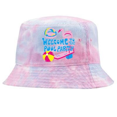 Welcome To The Pool Party Birthday Summer Family Swimming Tie-Dyed Bucket Hat