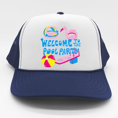 Welcome To The Pool Party Birthday Summer Family Swimming Trucker Hat