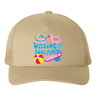 Welcome To The Pool Party Birthday Summer Family Swimming Yupoong Adult 5-Panel Trucker Hat